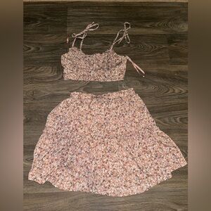 Forever 21 Pink Floral 2 Piece Set